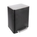 Черно кошче за боклук с педал от неръждаема стомана 20 l Black – Orion