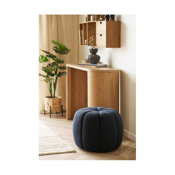 Тъмносиня табуретка от прежда с примки от букле Paisley – House Nordic-image-1