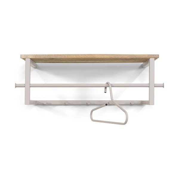 Метална стенна закачалка в естествен цвят/кафяво-сива с рафт 76 cm Marco – Spinder Design-image-3
