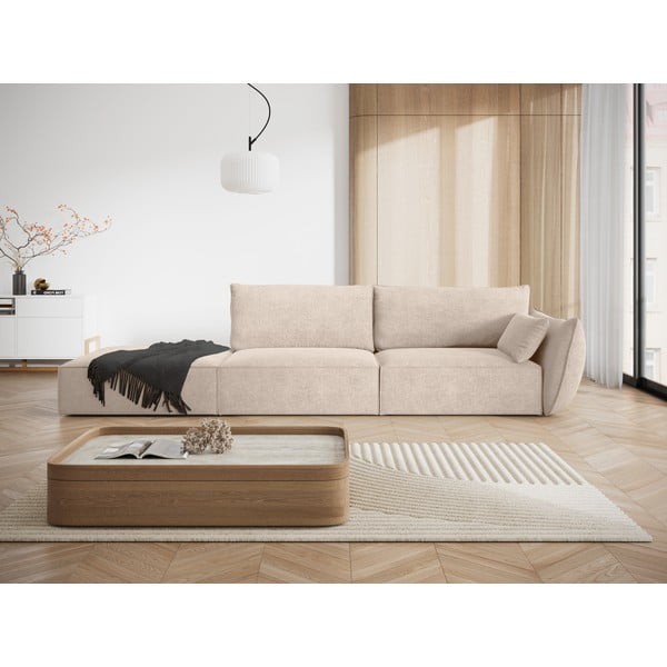 Бежов шезлонг (десен ъгъл) Vanda – Mazzini Sofas-image-1