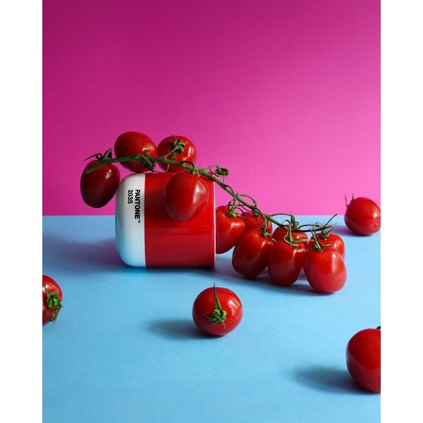 Червена порцеланова чаша за капучино 175 ml Red 2035 – Pantone-image-1