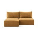 Оранжев разтегателен ъглов диван с място за съхранение (ляв ъгъл) Kalena – Makamii