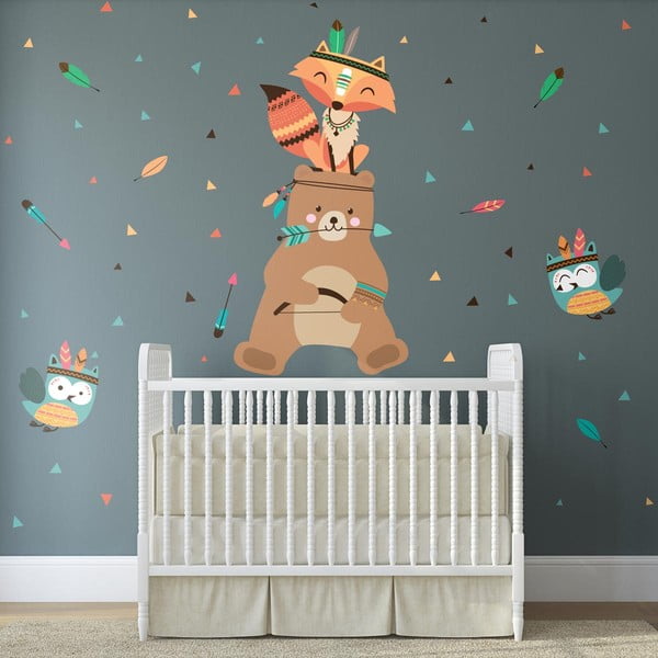 Детски стикери за стена Мечо индиец Happy - Ambiance-image-3
