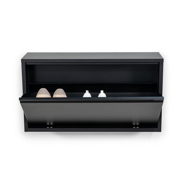 Черна метална накланяща се/висяща стойка за обувки 75x41x22 cm Billy – Spinder Design-image-3