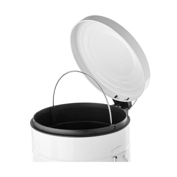 Бяла метална кофа за боклук , 20 л Retro - Casa Selección-image-1