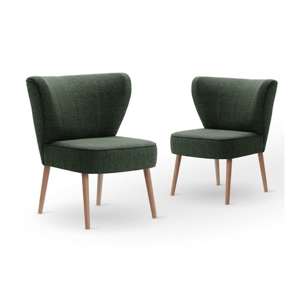 Sada 2 tmavě zelených jídelních židlí My Pop Design Adami