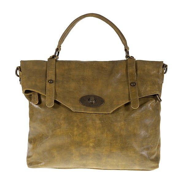 Hořčičně žlutá kožená kabelka Giulia Bags Alisha