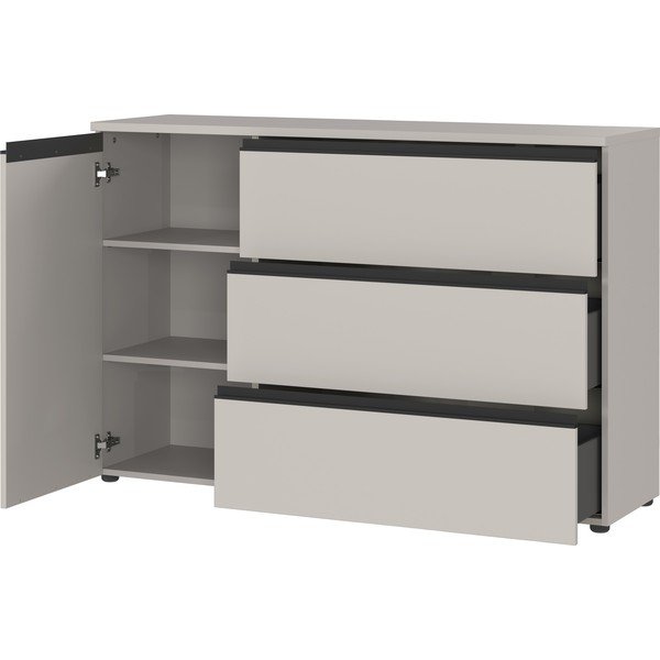 Сив нисък скрин 135x91 cm Bastia - Germania-image-2