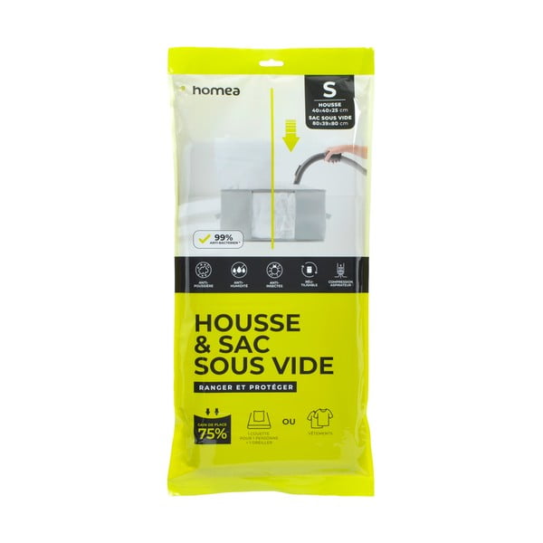 Вакуумна пластмасова кутия за съхранение на дрехи 40x40x25 cm – Homéa-image-1