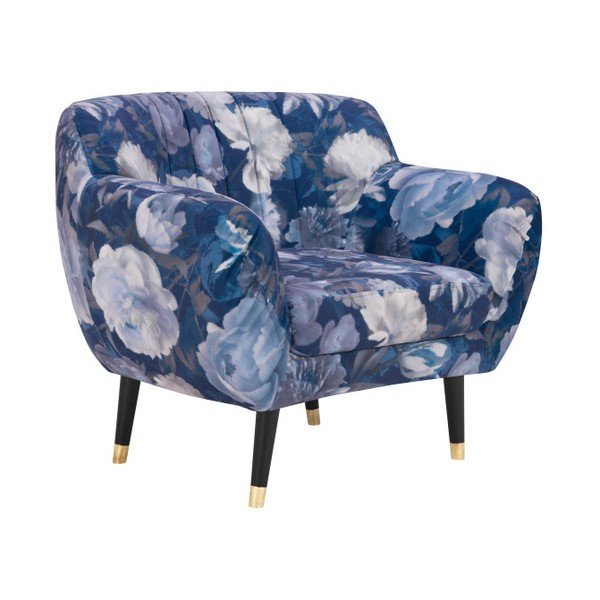 Син фотьойл Benito Floral - Mazzini Sofas-image-4