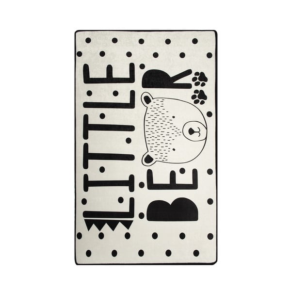 Черно-бял детски нехлъзгащ се килим , 140 x 190 cm Little Bear - Chilai