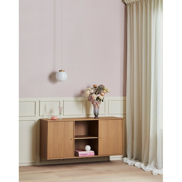Нисък висящ скрин от декор от дъб  в естествен цвят 133x61 cm Mistral – Hammel Furniture-image-1