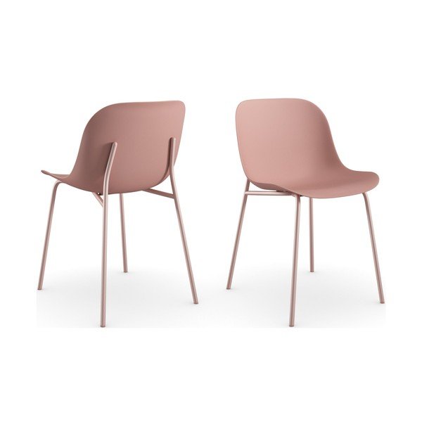 Комплект от 2 розови трапезни стола Ocean - Støraa-image-2