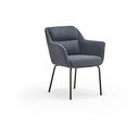 Син тапициран трапезен стол с подлакътници Sadira – Teulat