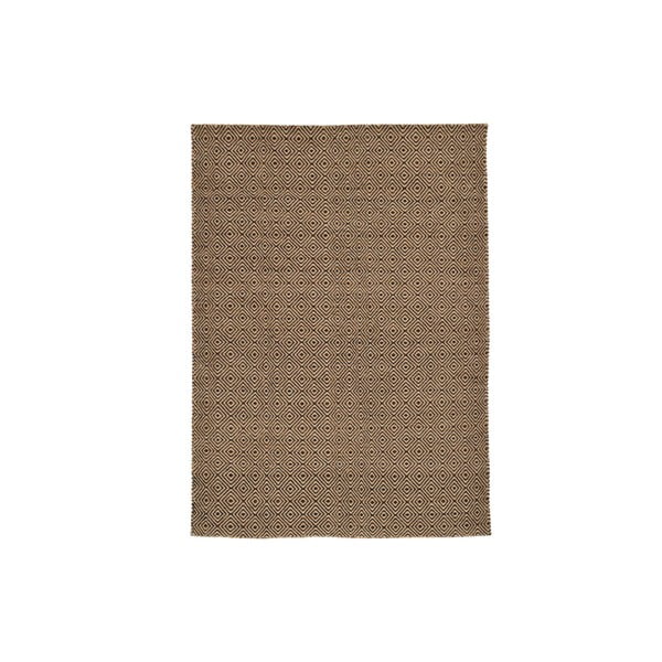 Vlněný koberec Dark Brown Pattern  Kilim, 150x215 cm