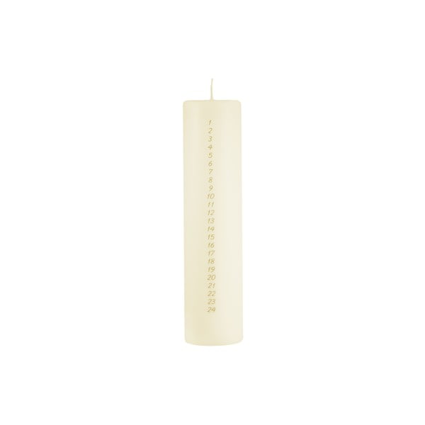 Кремавобяла адвент свещ с цифри , време на горене 98 ч. Calendar - Unipar