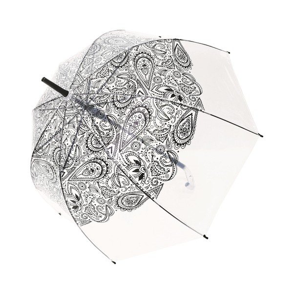 Прозрачен ветроустойчив чадър за блясък Black Paisley, ⌀ 85 cm - Ambiance-image-2
