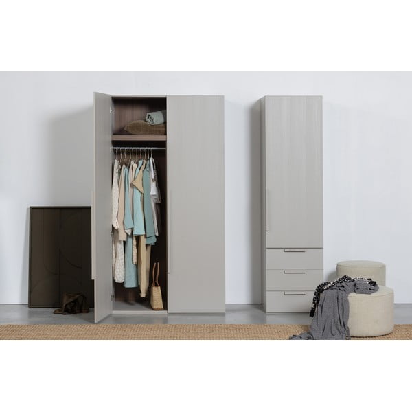 Сив модулен гардероб 110x210 cm Rens - WOOOD-image-1