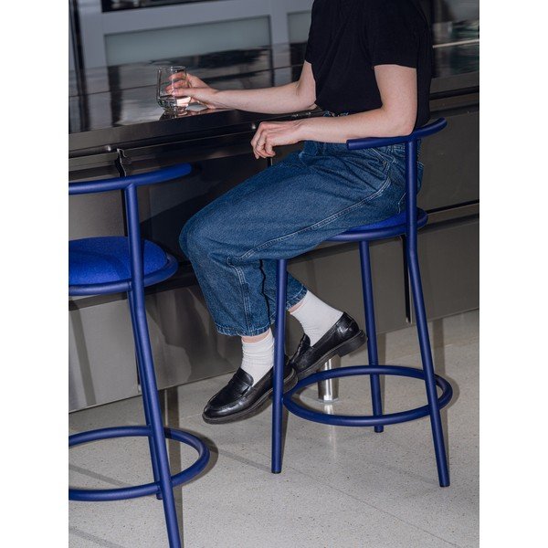 Син метален бар стол (височина на седалката 68 cm) Hogo – noo.ma-image-2