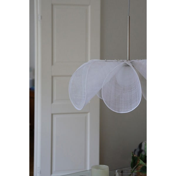 Бяло висящо осветително тяло със стъклен абажур ø 75 cm Styrka – Markslöjd-image-1