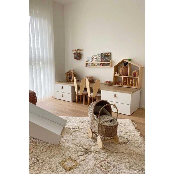 Бежов ръчно изработен памучен килим подходящ за пране 140x200 cm Kaarol Earth – Lorena Canals-image-3