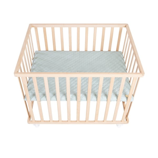 Кошара за игра с регулируема височина/на колелца 75x100 cm в естествен цвят Style – Roba-image-2