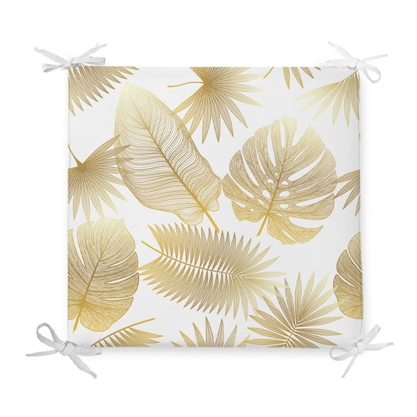 Възглавница за сядане от памучна смес Gold Leaf, 42 x 42 cm - Minimalist Cushion Covers