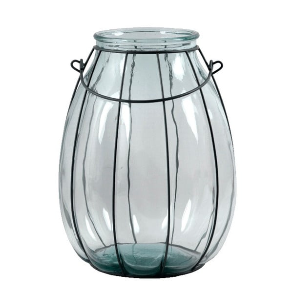 Фенер / ваза от рециклирано стъкло Лампа, височина 32 cm - Ego Dekor