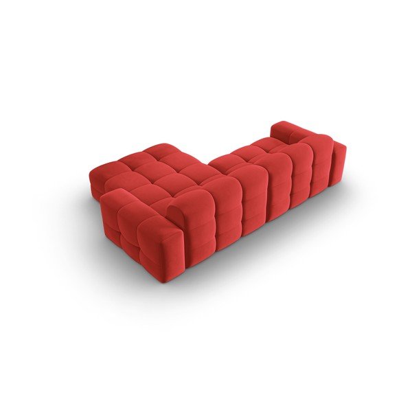 Ъглов диван от червено кадифе (десен ъгъл) Kendal - Micadoni Home-image-4