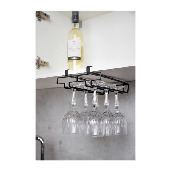 Черна стойка под стъкления рафт - Wenko-image-1