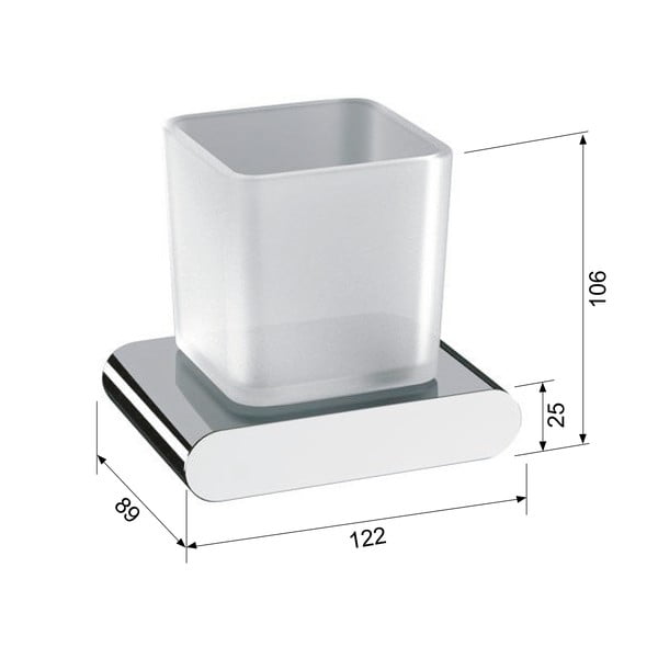 Бяла стенна стъклена чаша за четки за зъби Flori – Sapho-image-2