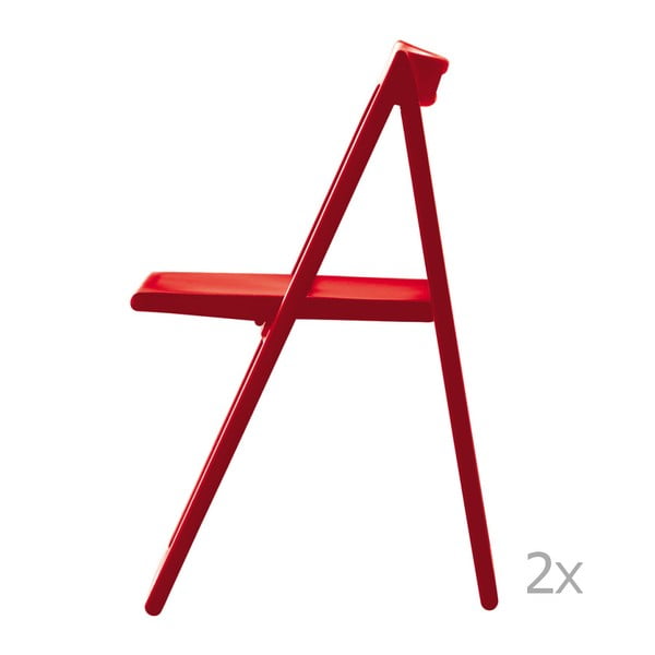 Sada 2 červených skládacích židlí Pedrali Enjoy
