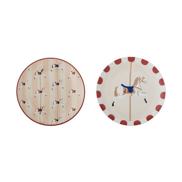 Десертни глинени чинии в комплект 2 бр. с коледни мотиви ø 16 cm Merry-go-round – Bloomingville