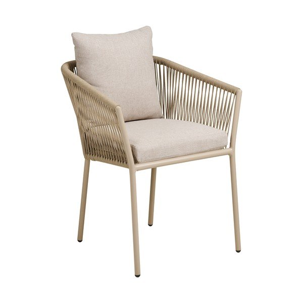 Бежов градински стол метален/подплатен Salerno – House Nordic