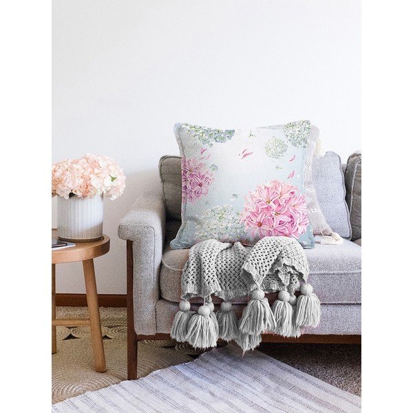 Синя калъфка за възглавница със смес от памук Peony, 55 x 55 cm - Minimalist Cushion Covers-image-2