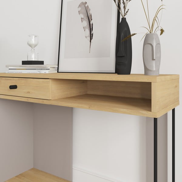 Конзолна маса с плот в дъбов декор 35x100 cm Saturne - Marckeric-image-4