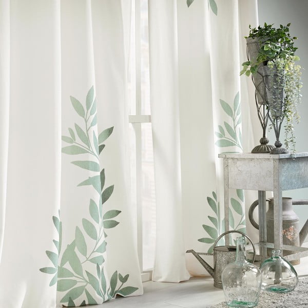 Бяло-зелено перде 140x260 cm Nymphea – douceur d'intérieur-image-3