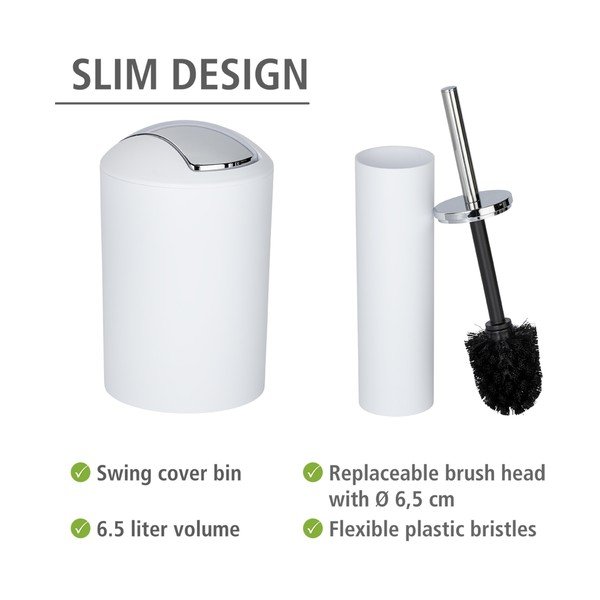 Бял пластмасов комплект аксесоари за баня Calvo – Wenko-image-3