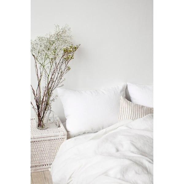 Бяла ленена завивка , 200 x 200 cm - Linen Tales-image-2