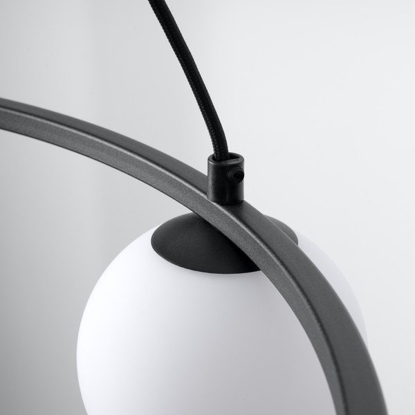 Бяло/черно висящо осветително тяло със стъклен абажур Umerta – Sollux-image-4