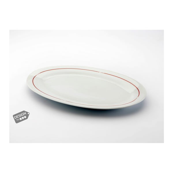 Порцеланова чиния за сервиране с червена ивица Warn - Versa