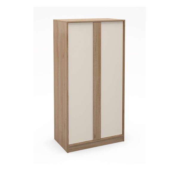 Кремаво-естествен гардероб от декор от дъб  90x180x53 cm Dennis – Marckeric-image-4