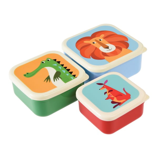 Комплект от 3 кутии за закуски Creatures Colourful Creatures - Rex London
