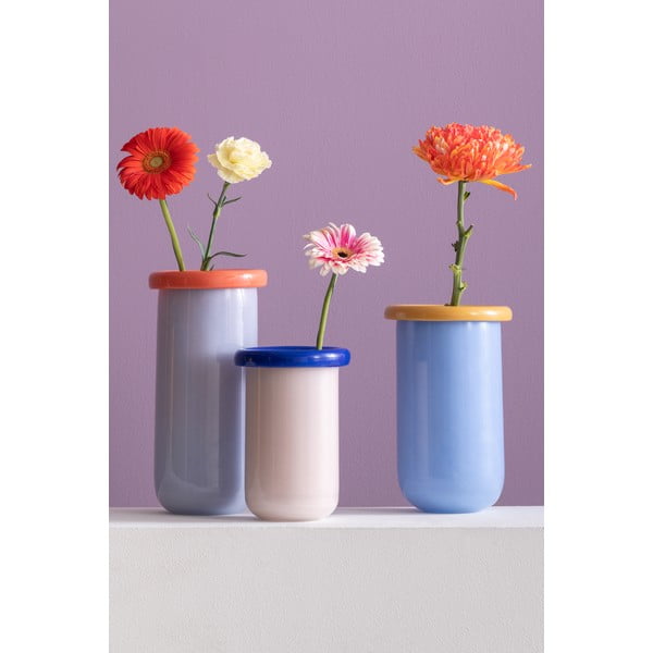 Синя стъклена ваза (височина 25 cm) Plegado  – PT LIVING-image-1