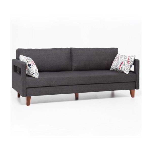 Сив разтегателен диван Hannah Pattern - Balcab Home-image-1
