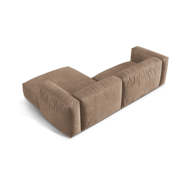 Светлокафяв кадифен модулен ъглов диван (десен ъгъл) Martina – Micadoni -image-3