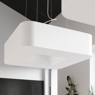Бяло висящо осветително тяло със стъклен абажур/с текстилен абажур Piano – Nice Lamps