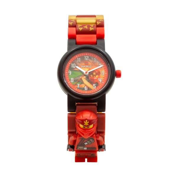 Червен ръчен часовник със сгъваема каишка и минифигурка на NINJAGO Kai - LEGO®-image-2