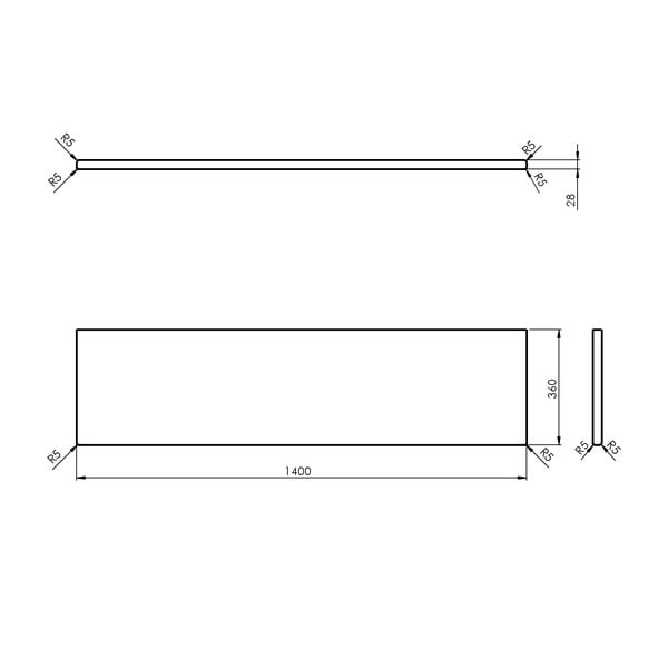 Плоча под мивката от масивен дъб в естествен цвят 140x36 cm Woody – Sapho-image-3