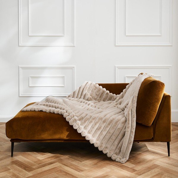 Бежово одеяло от микроплюш 180x220 cm Boudoir – douceur d'intérieur-image-3